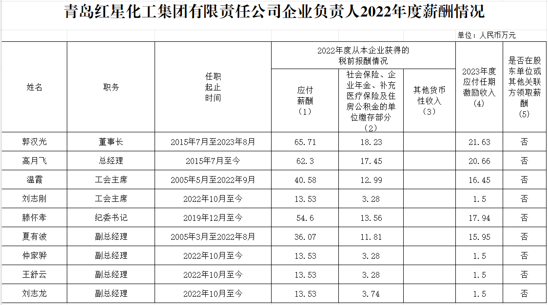 jxf吉祥坊企业认真人2022年度薪酬情形